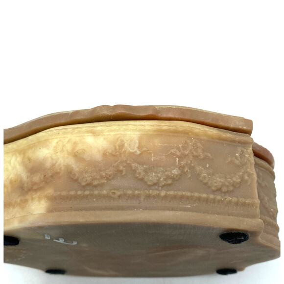 Vintage Incolay Stone Handcrafted‎ Victorian USA Hinged Jewelry Box Trinket 5x3 - Picture 5 of 9